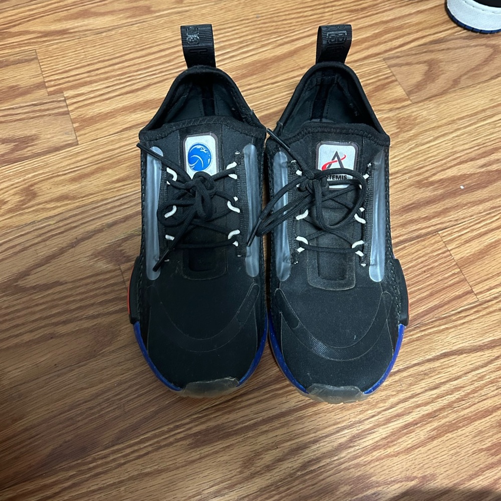 adidas Black Athletic Sneakers with Blue and Red Accents